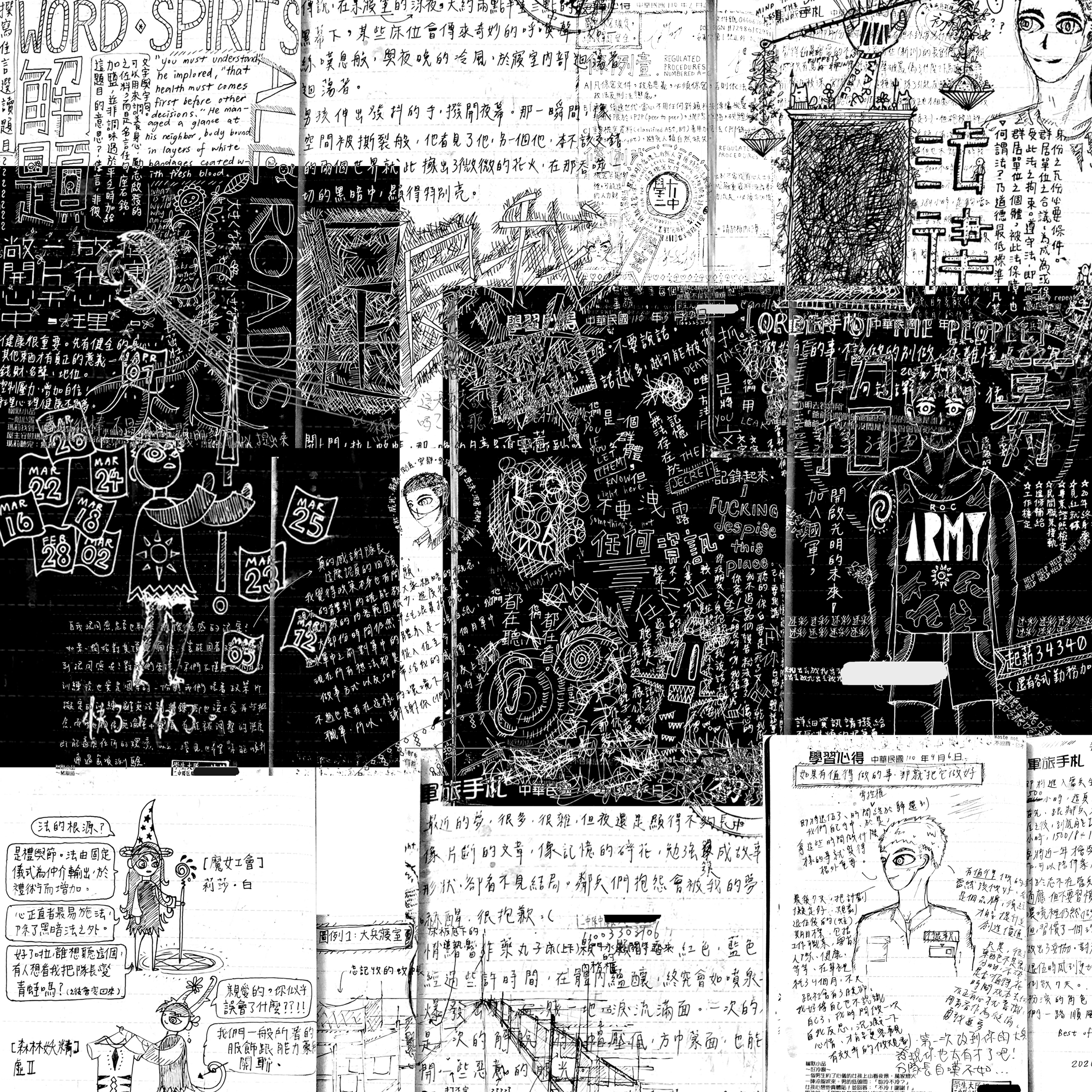 notes collage